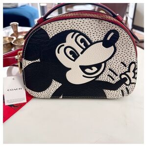 Coach Disney Mickey Mouse‎ X Keith Haring Serena Satchel Small Crossbody - Chalk
